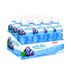Boisson aux graines de basilic Datafa saveur myrtille 320ml, jus en bouteille prêt à boire, certifié ISO HACCP HALAL, prix de gros - Product Image 4