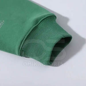 Sudadera con capucha de mezcla de algodón para hombre adornada con diamantes de imitación decorativos y estilo holgado para ropa informal urbana - Product Image 4