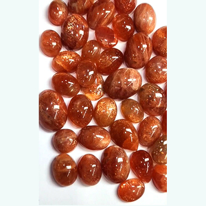 Lote de 43 Piezas de Piedras Preciosas Sueltas de Alta Calidad, Cabujones Ovalados y en Forma de Pera de Piedra Solar Naranja Natural de 15-25 mm, 774 Ct, Iroc Sales - Product Image 3