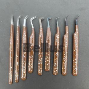 Pince à épiler en acier inoxydable avec logo personnalisé pour extensions de cils Pince à épiler professionnelle de marque privée - Product Image 3
