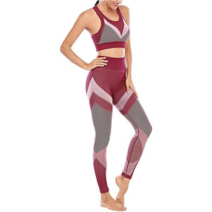 Conjunto de Yoga para Mujer de Último Diseño y Alta Calidad, con Logotipo Frontal Sólido, Ecológico, Transpirable, Conjunto de 2 Piezas, Venta al Por Mayor - Product Image 1