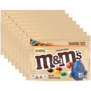 Caramelos de Chocolate con Leche y Almendras M&M's, Tamaño Familiar, 8.6 Onzas, Paquete de 8 Caramelos de Chocolate - Product Image 1