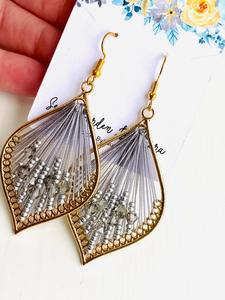 Pendientes de Algodón Coloridos con Bordado de Cuentas de Semillas, Estilo Budista, Ligeros, Hechos a Mano, para Vestir de Noche en Fiestas - Product Image 5