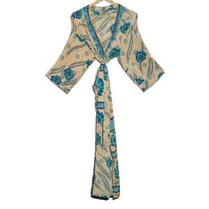 Kimono Sari de seda Vintage Hippie, camisón bohemio con tirantes finos, ropa de dormir para mujer, ropa de casa, ropa de playa Sexy, albornoz - Product Image 1
