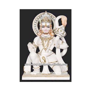 Escultura de Mármol de Hanuman - Decoración Tradicional Hecha a Mano para el Hogar - Product Image 1