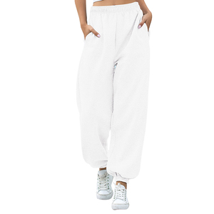 Diseño personalizado disponible moda mujer algodón poliéster pantalones holgados pantalones ajustados de cintura media - Product Image 2