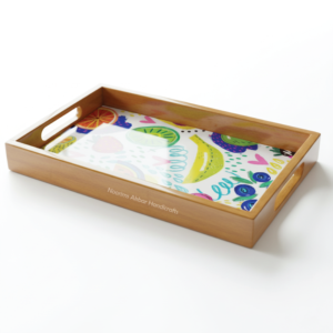 ถาดไม้พิมพ์ลายเคลือบสี่เหลี่ยมผืนผ้าทันสมัยสำหรับงานแต่งงานสำนักงาน - Product Image 4