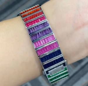 Montre de luxe pour homme certifiée EGL, style hip-hop, baguette taille VVS, moissanite entièrement sertie, design en verre mécanique noir - Product Image 5