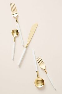 Cubiertos de Metal de alta calidad a bajo precio, tenedores y cucharas para restaurante, cubiertos dorados de acero inoxidable a granel, cubiertos, utensilios de cocina - Product Image 2