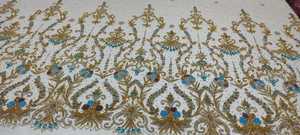 Tela de encaje hecha a mano con perlas, Material de malla hecho a mano de alta calidad, personalizado, con cuentas - Product Image 6