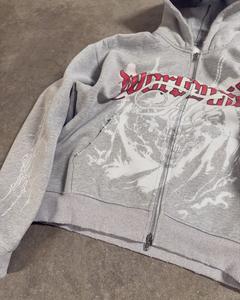 Heavyweight Design Streetwear Men's <b>Clothing</b> Mixed EMOTION Streetwear Zip up Hoodie Vintage <b>Graffiti</b> Printed Cotton Hoodie - Product Image 3