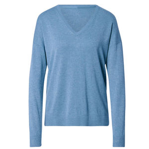 Vente en gros, sweatshirt femme personnalisé, surdimensionné, tendance, manches longues, épaules tombantes, col en V, couleur unie, pull-over, vêtements de gym, sweatshirt - Product Image 3