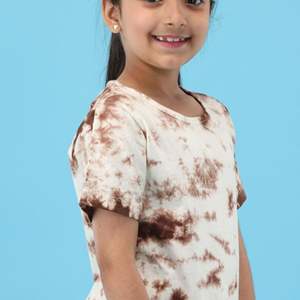 Tela de algodón puro 100% tejido, cuello redondo de longitud Regular, Media manga, camiseta de tinte para niña - Product Image 6