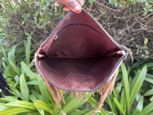 Nouvelle collection Sac à main en cuir de vachette à franges en fourrure Pierre turquoise Sac bandoulière Multi-usages Sacs élégants Sac à franges bohème - Product Image 6