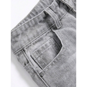 Precio al por mayor de MOQ bajo, pantalones vaqueros rasgados para mujer, pantalones vaqueros Cargo desgastados de gran tamaño, pantalones personalizados para mujer, pantalones holgados para mujer - Product Image 4