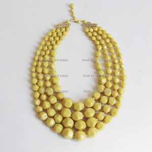 Top Ranking Nueva Bohemia Collar de cuentas hecho a mano Multi-Colores Piedras preciosas Cuentas redondas Collar de Gargantilla con cuentas - Product Image 5