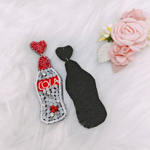 Compre Pendientes en Línea, Pendientes Elegantes Hechos a Mano con Cuentas de Semillas, Diseño Creativo Único y Moderno, Alta Calidad, Ligeros, Forma Ovalada - Product Image 1