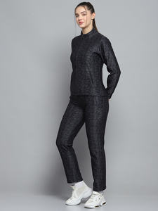 Nouveauté, survêtement imprimé noir à col montant pour femmes, ensemble OEM 2 pièces, ensemble femme 2 pièces sur toute la longueur, et ensemble survêtement - Product Image 2