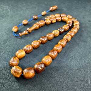 Tasbih islamique en bois écologique, 33 perles de prière musulmanes de petite taille, polies, élégantes, art mural à suspendre, objet de collection pour cadeau - Product Image 5