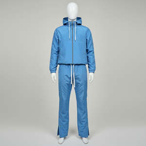 Conjunto Deportivo Informal Holgado Unisex con Bolsillos Laterales y Pantalones Acampanados de Nailon para Hombre - Product Image 2