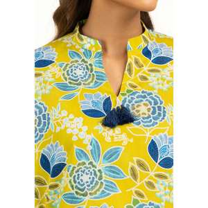 Traje Casual de 3 Piezas para Mujer, Estampado, en Amarillo, para Verano - Product Image 5