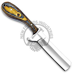 Cuchillo de caza de acero de alto carbono hecho a mano, hoja fija de espiga completa, mango de madera Pakka multicolor, estilo vaquero - Product Image 4