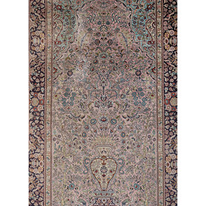 Tapis en soie noués à la main Gulmarg, motif floral rose et violet, 9x12 rectangulaire, pour la décoration de la maison, du salon, pour les adolescents - Pae-6446 - Product Image 3
