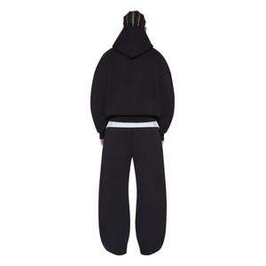 Hoodie Manufacturers Double Lined 610 Gsm <b>Fabric</b> Streetwear Heavyweight Cotton Blend Winter Clothes Washed <b>Black</b> Hoodies Men - Product Image 5