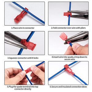 Connecteur de câble électrique en cuivre en forme de T, borne à sertir automobile, connecteur rapide à verrouillage, connecteur de fil 250V - Product Image 4