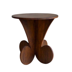 Mesa Auxiliar Redonda Moderna de Madera Maciza de Roble Americano con Base de Pedestal Única para Sala de Estar y Dormitorio, Suministro al por Mayor de Muebles - Product Image 2