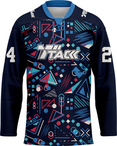 เสื้อเจอร์ซีย์ฮ็อกกี้น้ำแข็งแขนยาวเสื้อเครื่องแบบฮ็อกกี้น้ำแข็งพิมพ์ซับลิเมชันตามสั่ง - Product Image 1