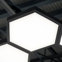 Panneau lumineux LED modulaire hexagonal pour l'éclairage des entrepôts, luminaire pour centre de distribution logistique