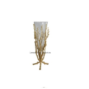 Pots et Vase en métal coulé en étain couleur dorée ombre métal attrayant Vase à fleurs jardin table et pièce maîtresse décor fournitures - Product Image 5