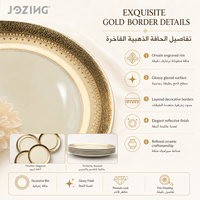 Assiettes en céramique à bord doré en stock pour la vente en gros – Vaisselle de luxe en porcelaine pour hôtels, restaurants et mariages