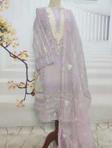 Netta ricamata 3 pezzi completo completo Pakistani & Dupatta per fidanzamento <span class=keywords><strong>o</strong></span> ricevimento del Designer <span class=keywords><strong>asiatico</strong></span> completo 3 pezzi - Product Image 2