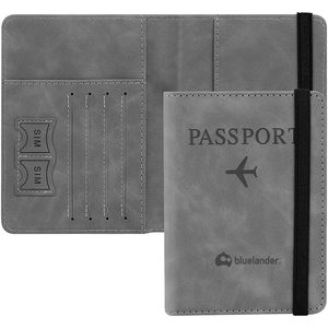 Portefeuille en cuir PU Bluelander 15x20,5 cm avec protection RFID, porte-passeport avec emplacements pour cartes - Product Image 3