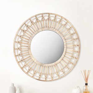กระจกหวายตกแต่งผนังสไตล์วินเทจออกแบบทรงกลมทันสมัยทำด้วยมือในเวียดนามสำหรับตกแต่งบ้านและห้องน้ำ - Product Image 3