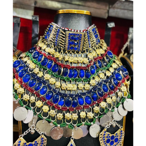 Venta caliente boda conjuntos de joyería nupcial diseño personalizado afgano Kuchi joyería para mujer collar Vintage pendientes y Mang Tikka conjunto - Product Image 5