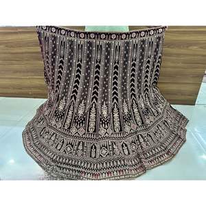 ชุด lehenga สำหรับเจ้าสาวดีไซน์แบบราจวาราแบบพรีเมี่ยมพร้อมจาร์คานหนัก3เมตรเสื้อเบลาส์หนักเหมาะสำหรับส่งออกสินค้าขายส่ง - Product Image 6