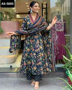 Lo último en ropa de mujer, traje elegante de rayón pesado Salwar Kameez con estampado de Chanderi Dupatta con talla grande disponible para ropa de Festival - Product Image 5