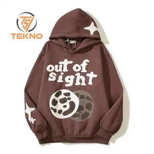 เสื้อฮู้ดพิมพ์ลายพัฟใส่ได้ทั้งชายและหญิงดีไซน์ล่าสุดโลโก้/สีระบายอากาศได้ใส่สบายคุณภาพสูง - Product Image 1