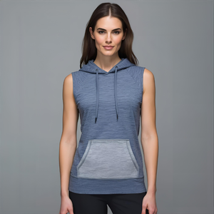 Bienvenido diseño personalizado Sudadera con capucha sin mangas Algodón Fleece Pullover Sudadera Muscle Tank Style con opciones OEM/ODM - Product Image 2