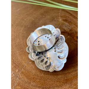 Leander Tahe <b>Turquoise</b> & Sterling Silver Adjustable Concho <b>Ring</b> Size 9-Gift - Product Image 5