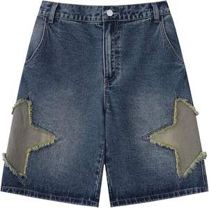 Wholesale Rhinestone Patch Distressed Denim <b>Shorts</b> <b>Women</b> Summer Streetwear Fashion - Product Image 4