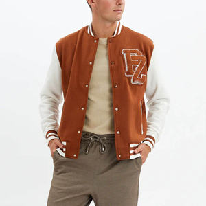 Chaquetas modernas de seda transpirable de estilo universitario para hombre, ropa de abrigo de invierno bordada personalizada con diseño de cuello levantado - Product Image 4