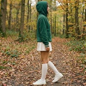 Sweat à capuche en molleton de coton vert forêt, patch en chenille vintage, broderie 3D, tie-dye, 1998, surdimensionné, poignets rayés, écologique - Product Image 3