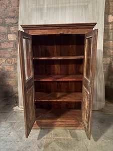 Armoire de cuisine en bois massif brun élégante de taille moyenne, style moderne, antique, luxueux, classique et vintage - Product Image 4