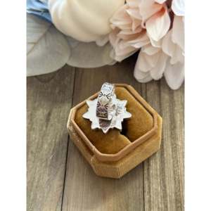 Bague ajustable en argent sterling avec turquoise Mohave faite à la main du sud-ouest - Product Image 5
