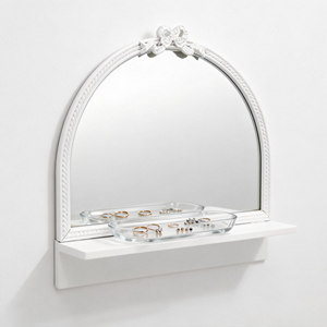 Handmade Triangle <strong>Wood</strong> Wall Mounted Art Deco Bow <strong>Mirror</strong> New Design Living Room Decorative Item Wholesale Home Decor <strong>Mirror</strong> <strong>Shelf</strong> - Product Image 3