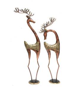 Sculpture animalière en fer marron décor de table de chambre d'hôtel et de restaurant de luxe moderne pour mariage artisanat d'art décor à la maison intérieur moderne - Product Image 1